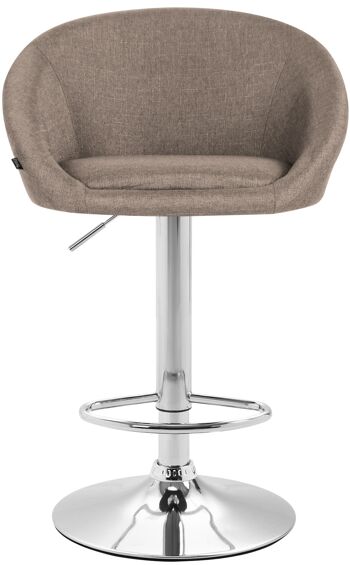 Lot de 2 tabourets de bar Miami V2 tissu chrome taupe 51x55x86 taupe Matière Métal chromé 2