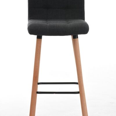 Set of 2 bar stools Lincoln fabric natural dark gray 49x42x94 dark gray Material Wood