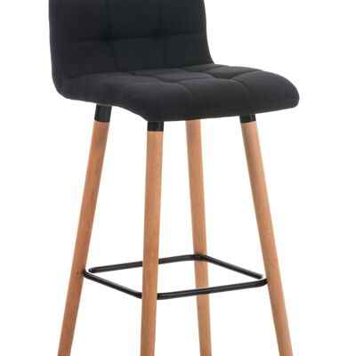 Set of 2 bar stools Lincoln fabric natural black 49x42x94 black Material Wood