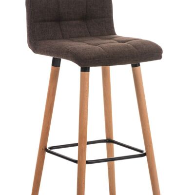 Set of 2 bar stools Lincoln fabric natural brown 49x42x94 brown Material Wood