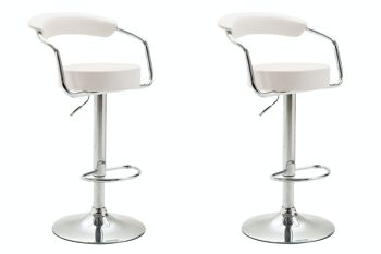 Lot de 2 tabourets de bar Azzurri simili cuir blanc 51x53x84 simili cuir blanc Métal chromé 5