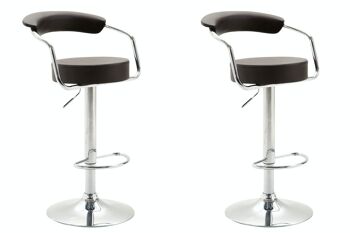 Lot de 2 tabourets de bar Azzurri simili cuir marron 51x53x84 simili cuir marron Métal chromé 5