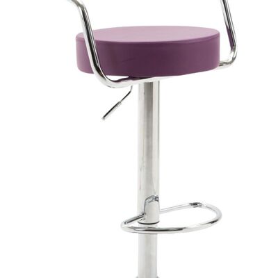 Conjunto de 2 taburetes de bar Azzurri símil piel violeta 51x53x84 símil piel violeta Metal cromado