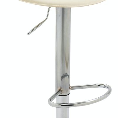 Lot de 2 tabourets de bar Lana V2 chrome crème 41x39x94 métal simili cuir crème