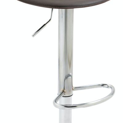 Set of 2 bar stools Lana V2 chrome brown 41x39x94 brown artificial leather metal