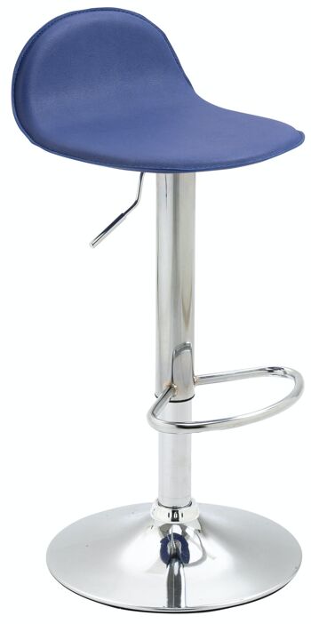 Lot de 2 tabourets de bar Lana V2 chrome bleu 41x39x94 similicuir bleu métal 1