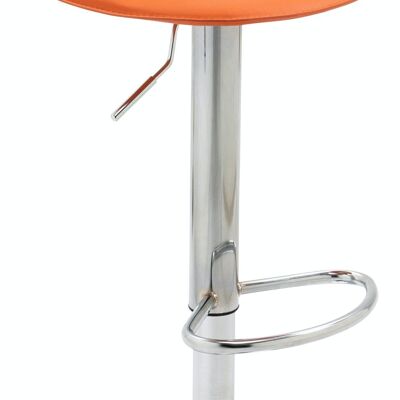 Lot de 2 tabourets de bar Lana V2 chrome orange 41x39x94 cuir artificiel orange métal