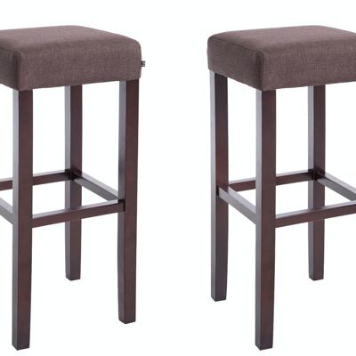 Set of 2 bar stools Judy fabric cappuccino brown 37x37x80 brown Material Wood