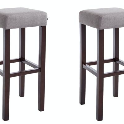 Set of 2 bar stools Judy fabric cappuccino light gray 37x37x80 light gray Material Wood