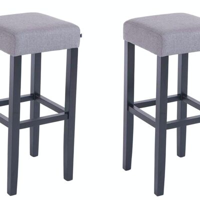 Set of 2 bar stools Judy fabric black light gray 37x37x80 light gray Material Wood