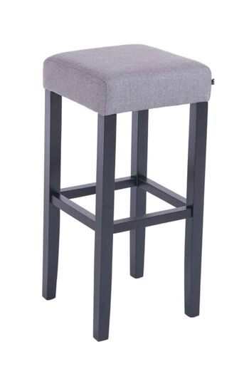 Lot de 2 tabourets de bar Judy tissu noir gris clair 37x37x80 gris clair Matière Bois 2