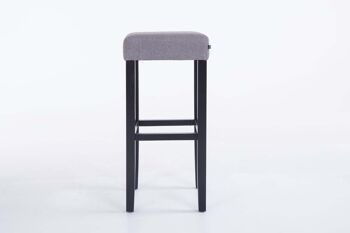 Lot de 2 tabourets de bar Judy tissu noir gris clair 37x37x80 gris clair Matière Bois 3