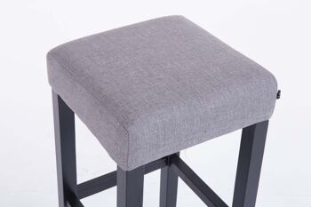 Lot de 2 tabourets de bar Judy tissu noir gris clair 37x37x80 gris clair Matière Bois 4