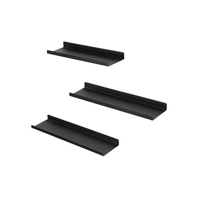 Set van 3 metalen wandplanken 30 x 9 x 2,5 cm (L x B x H)