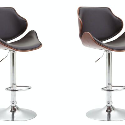 Set of 2 bar stools Belem imitation leather coffee coffee/brown 50x52x115 coffee/brown artificial leather Chromed metal