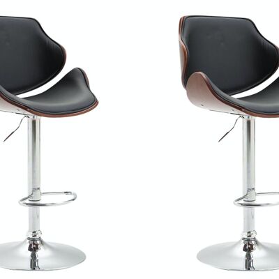 Set of 2 bar stools Belem imitation leather coffee coffee/black 50x52x115 coffee/black leatherette Chromed metal