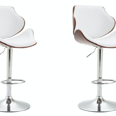 Set of 2 bar stools Belem imitation leather coffee coffee/white 50x52x115 coffee/white leatherette Chromed metal