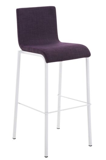 Lot de 2 tabourets de bar Avola tissu plat L78 violet 51x43x103 violet Matière Métal blanc mat 2