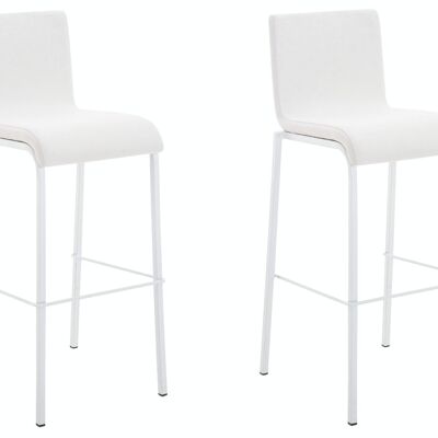 Set di 2 sgabelli bar Avola tessuto piatto L78 bianco 51x43x103 bianco Materiale Metallo bianco opaco