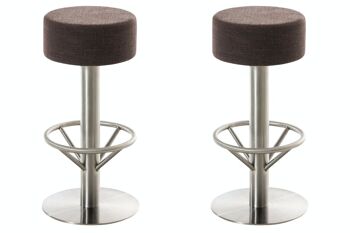 Lot de 2 tabourets de bar Pisa V2 E76 tissu marron foncé 38x38x76 marron foncé Matière acier inoxydable 1