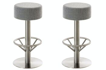 Lot de 2 tabourets de bar Pisa V2 E76 tissu gris clair 38x38x76 gris clair Matière acier inoxydable 5