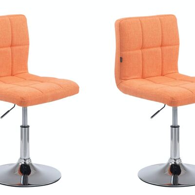 Set of 2 sun loungers Palma V2 fabric orange 49x44x74 orange Material Chromed metal