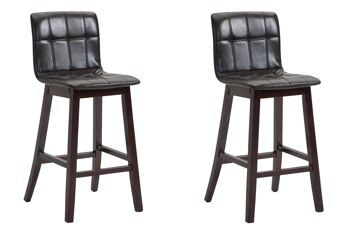 Lot de 2 tabourets de bar Bregenz simili cuir marron cappuccino 50x47x106 simili cuir marron Bois 5