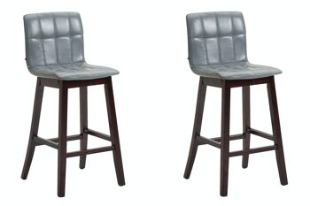 Lot de 2 tabourets de bar Bregenz simili cuir cappuccino Gris 50x47x106 Simili cuir gris Bois 5