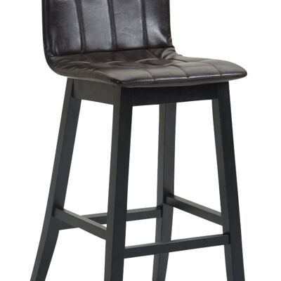 Set of 2 Bregenz bar stools imitation leather black brown 50x47x106 brown imitation leather Wood
