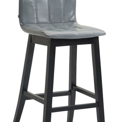 Set of 2 Bregenz bar stools imitation leather black Gray 50x47x106 Gray imitation leather Wood