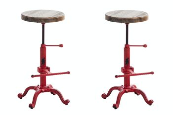 Lot de 2 tabourets de bar Carson rouge métal 34x34x55 métal rouge 5