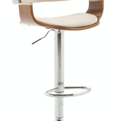 Set of 2 bar stools Natal imitation leather walnut/cream 39x38x86 walnut/cream imitation leather Chromed metal
