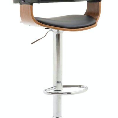Set of 2 bar stools Natal imitation leather walnut/black 39x38x86 walnut/black imitation leather Chromed metal