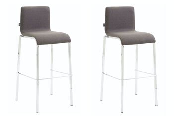 Lot de 2 tabourets de bar Kado carré plat chrome gris foncé 45x43x101 gris foncé Matière métal 1