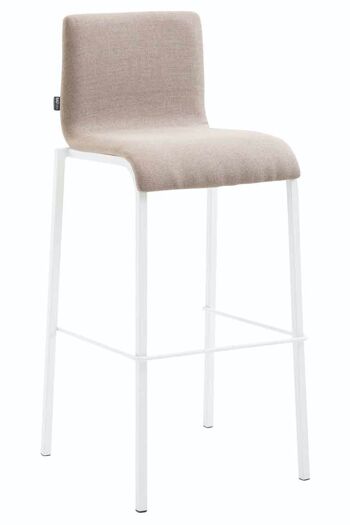 Lot de 2 tabourets de bar Kado tissu carré plat blanc taupe 45x43x101 taupe Matière métal 2