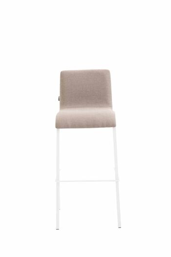 Lot de 2 tabourets de bar Kado tissu carré plat blanc taupe 45x43x101 taupe Matière métal 3