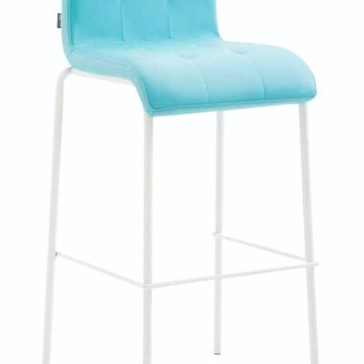 Set of 2 bar stools Gift imitation leather round white turquoise 45x46x103 turquoise artificial leather Chromed metal
