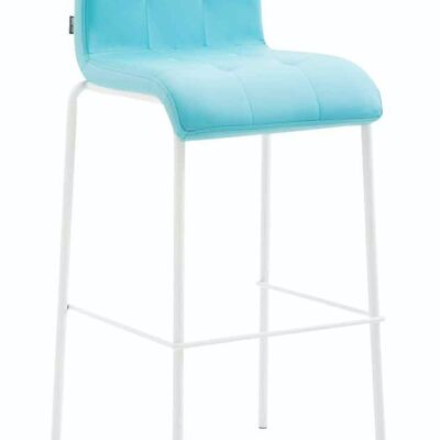 Lot de 2 tabourets de bar Gift simili cuir rond blanc turquoise 45x46x103 simili cuir turquoise Métal chromé