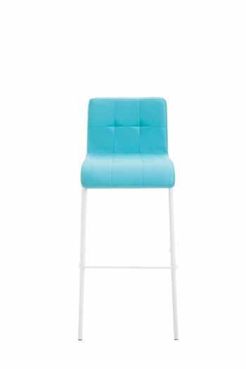 Lot de 2 tabourets de bar Gift simili cuir rond blanc turquoise 45x46x103 simili cuir turquoise Métal chromé 2