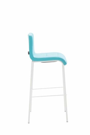 Lot de 2 tabourets de bar Gift simili cuir rond blanc turquoise 45x46x103 simili cuir turquoise Métal chromé 3