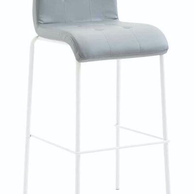 Set of 2 bar stools Gift imitation leather round white Gray 45x46x103 Gray leatherette Chromed metal