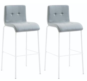 Lot de 2 tabourets de bar Gift simili cuir rond blanc Gris 45x46x103 Similicuir gris Métal chromé 4