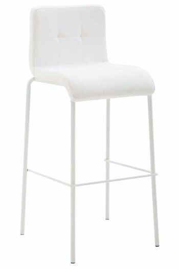 Lot de 2 tabourets de bar Gift simili cuir rond blanc blanc 45x46x103 simili cuir blanc Métal chromé 1