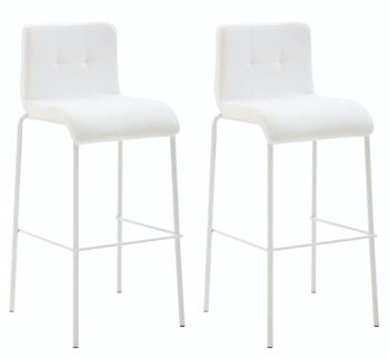 Lot de 2 tabourets de bar Gift simili cuir rond blanc blanc 45x46x103 simili cuir blanc Métal chromé 4