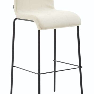 Set of 2 bar stools Gift imitation leather round black cream 45x46x103 cream leatherette Chromed metal