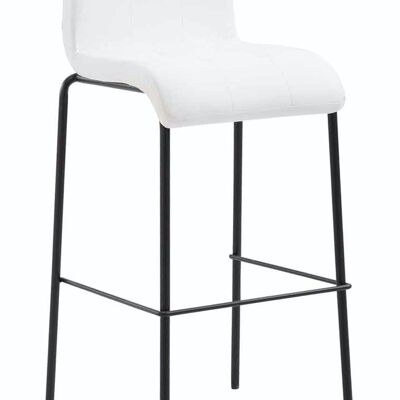 Set of 2 bar stools Gift imitation leather round black white 45x46x103 white leatherette Chromed metal