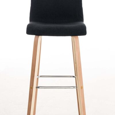 Set of 2 bar stools in fabric Malone black 43x39x97 black Material Wood
