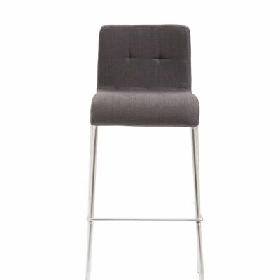 Set of 2 bar stools Gift fabric round stainless steel dark gray 45x43x101 dark gray Material Chromed metal