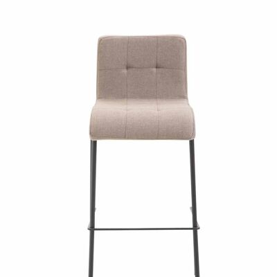 Lot de 2 tabourets de bar Kado tissu rond noir taupe 45x43x101 taupe Matière Métal chromé