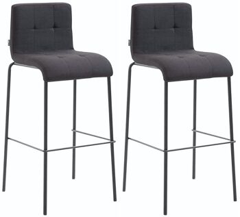 Lot de 2 tabourets de bar Gift tissu rond noir noir 45x43x101 noir Matière Métal chromé 3